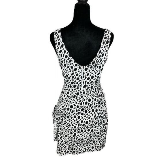 Vintage DBA-LA Sun Dress Overlap Wrap Tie Body Flattering Size S Black & White - Picture 4 of 15